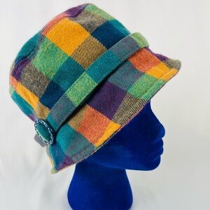 MANHATTAN HAT COMPANY Bucket Hat w/ Jewel Bling Fabric Band Orange Green Blue